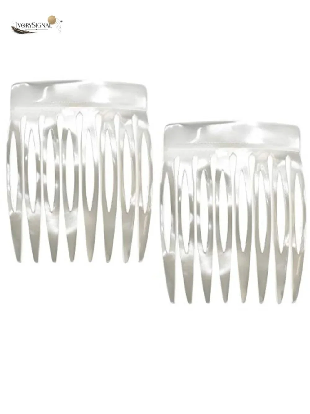 French Hair Side Comb Set Handmade Pearl Finish Strong Hold Hair Clips for